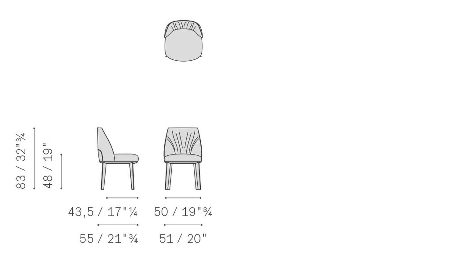 02 archibald slim dining chair 5PF0050600014 tessuto