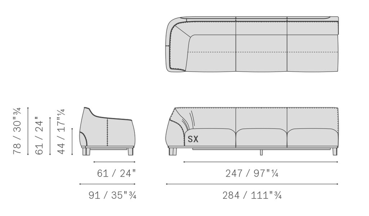 08 archibald sofa system 5PF0073700008 sectional 3 seater sofa