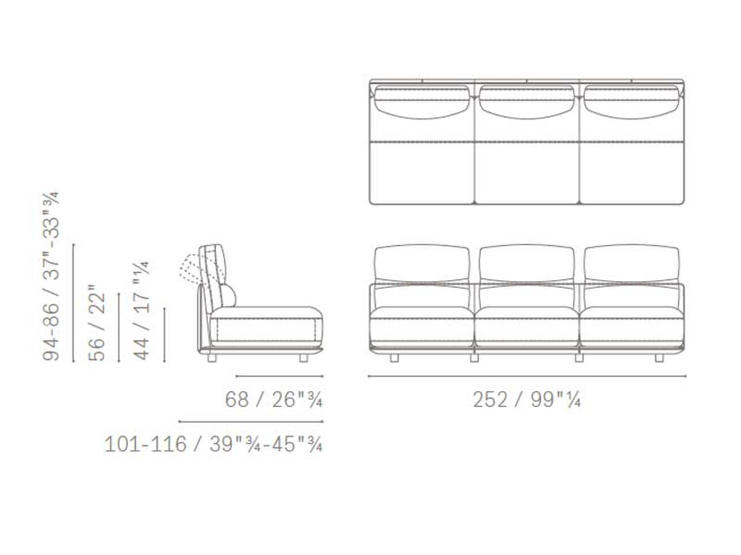 18 blisscape deep sofa 5PF0072900024 3P SenzaBracc