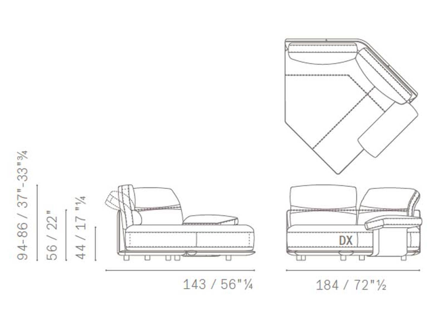25 blisscape deep sofa 5PF0072900029 PoltronaCurva45 BraccBasso