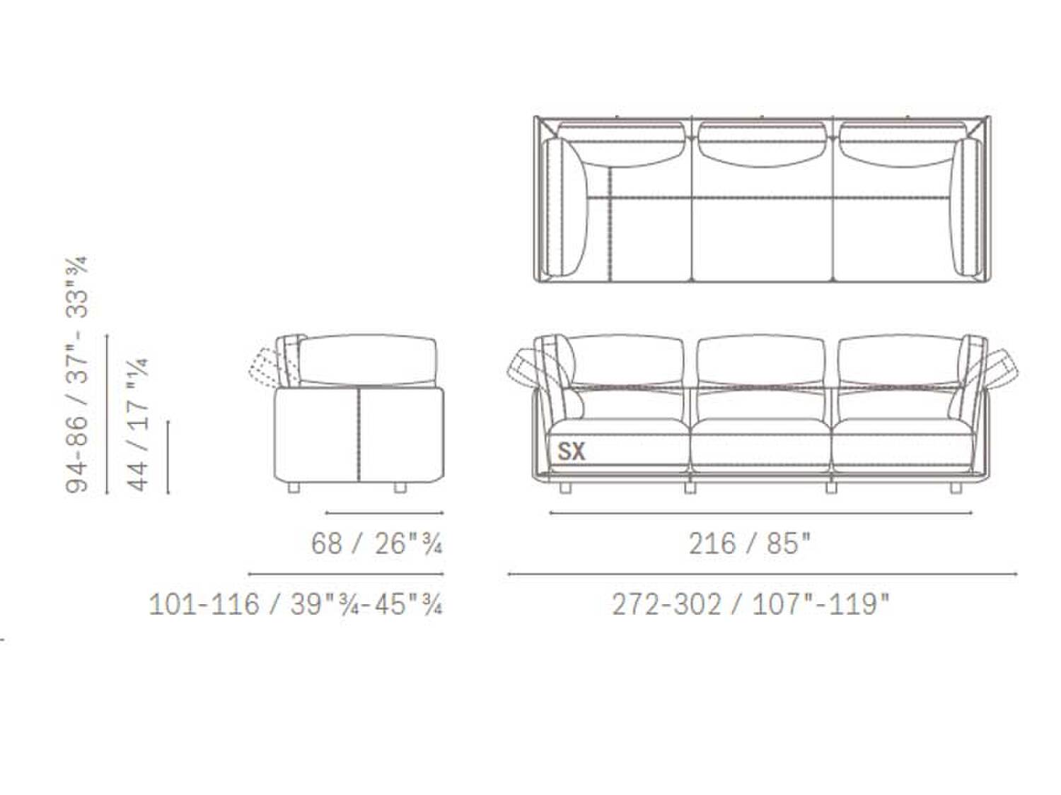 32 blisscape deep sofa 5PF0072900025 3PAng BraccAlto