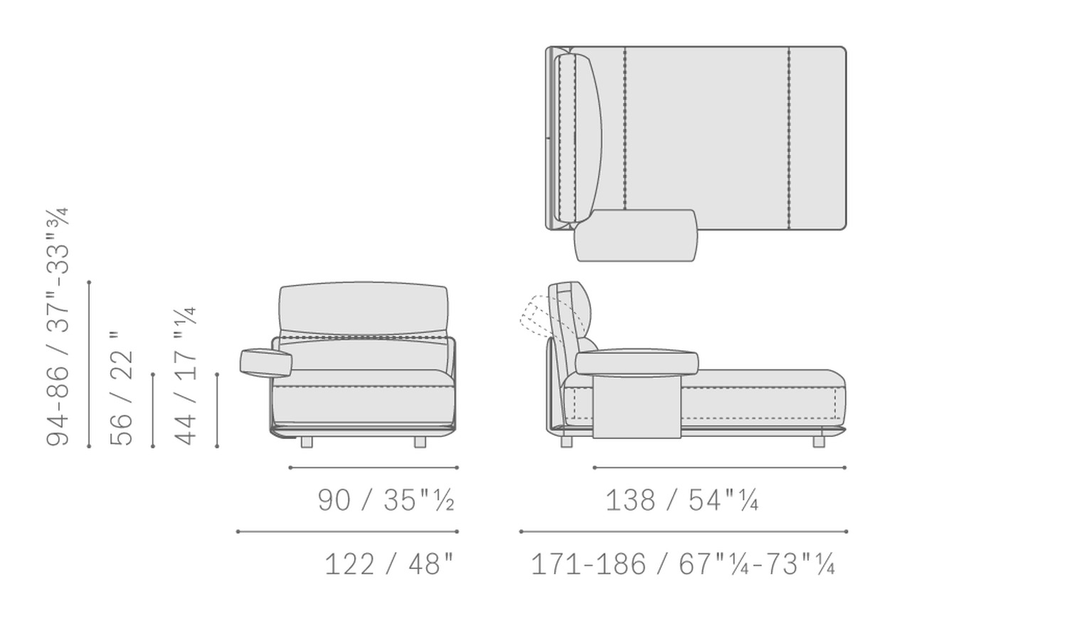 11 blisscape sofa 5PF0072900002 chaiseL C bracciolo