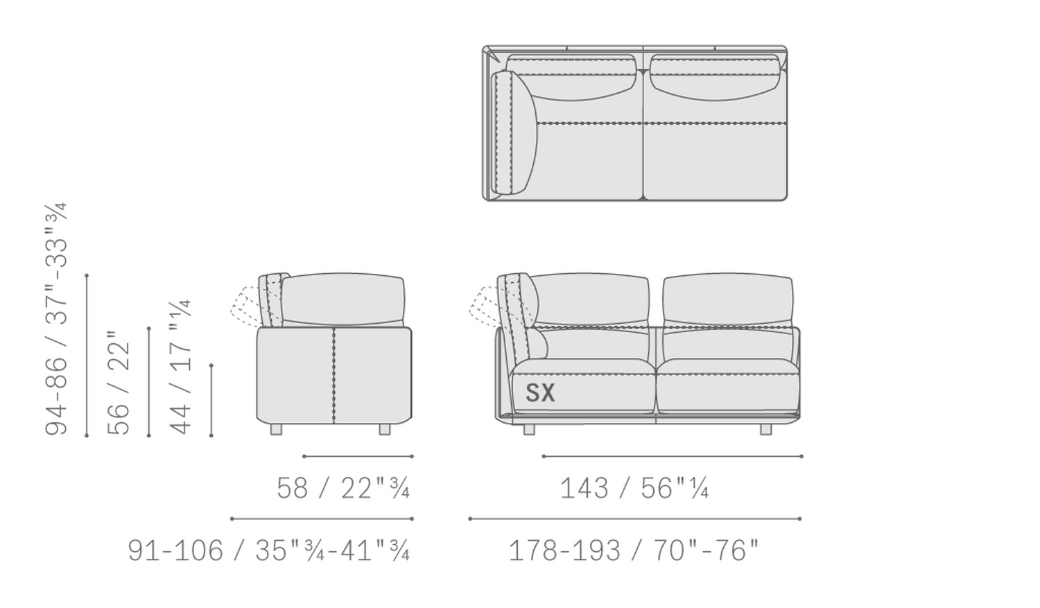 12 blisscape sofa 5PF0072900003 2p ang Sbracciolo