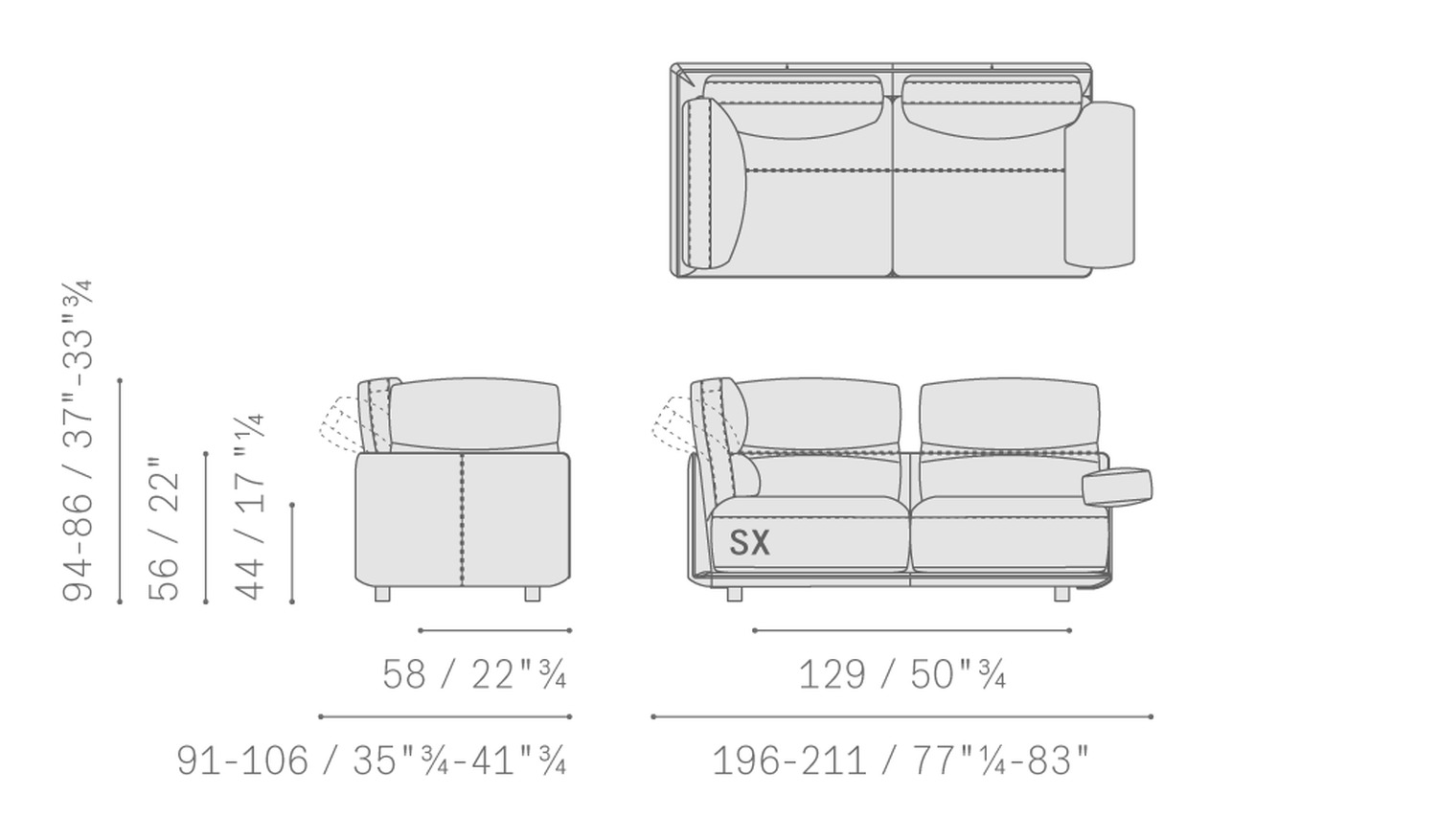 13 blisscape sofa 5PF0072900002 2p comp ang