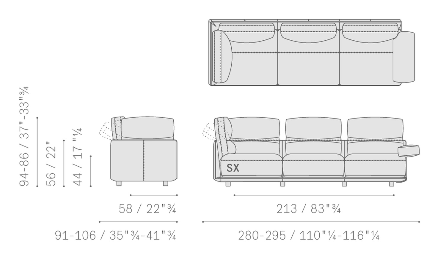 17 blisscape sofa 5PF0072900009 3p comp ang