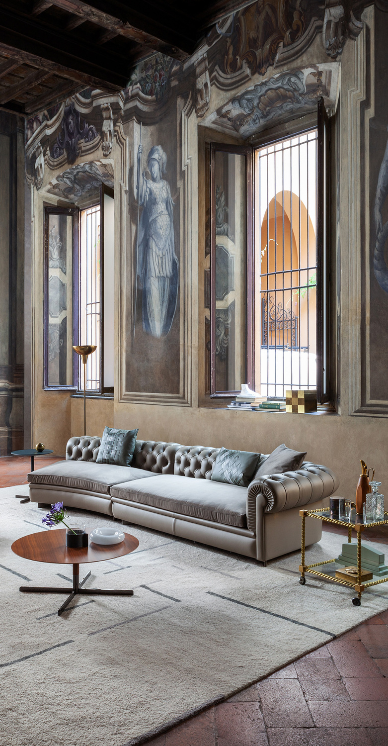 Poltrona Frau Chester Line沙发，Pelle Frau®皮革，手工菱格工艺，手工成型马毛填充，意大利奢华设计