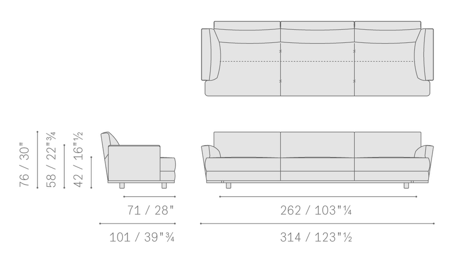 Stampa 03 come together large 3 seater large sofa 5634381