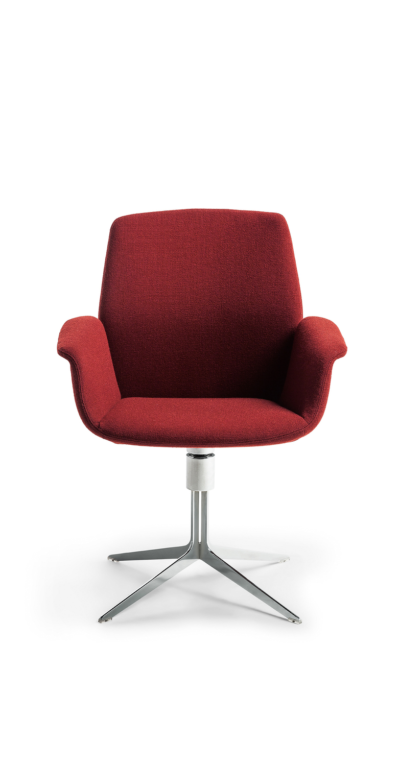 Downtown | 接待椅 Poltrona Frau的Downtown Visitor訪客椅,鋼質底座,Pelle Frau®包覆,優雅實用。