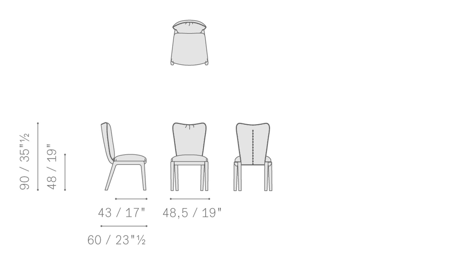 duo chair 5PF0068723923 sedia retrocuoio