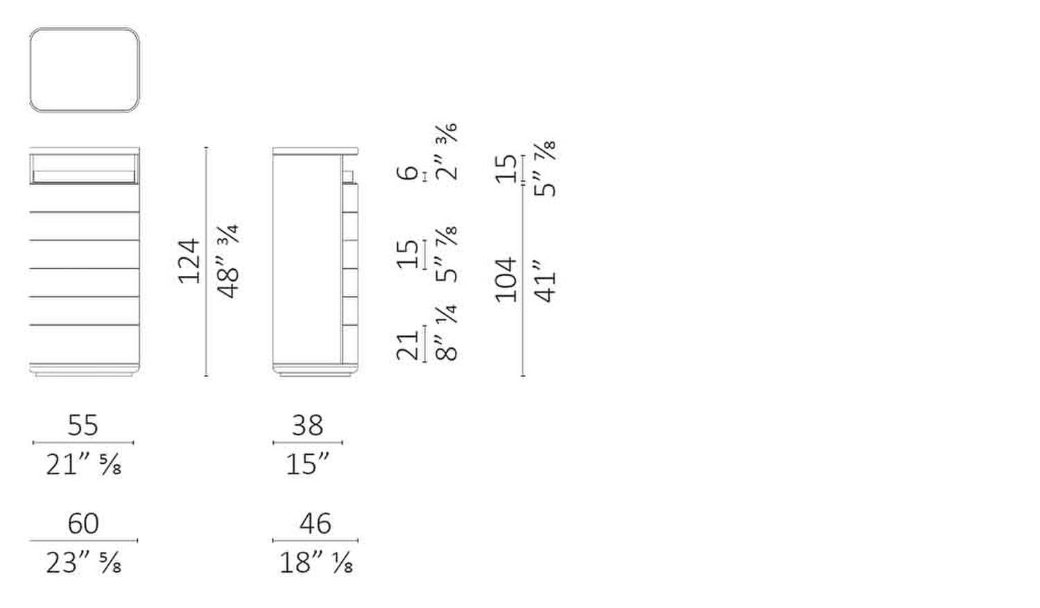 Stampa 01 duo high drawer chest