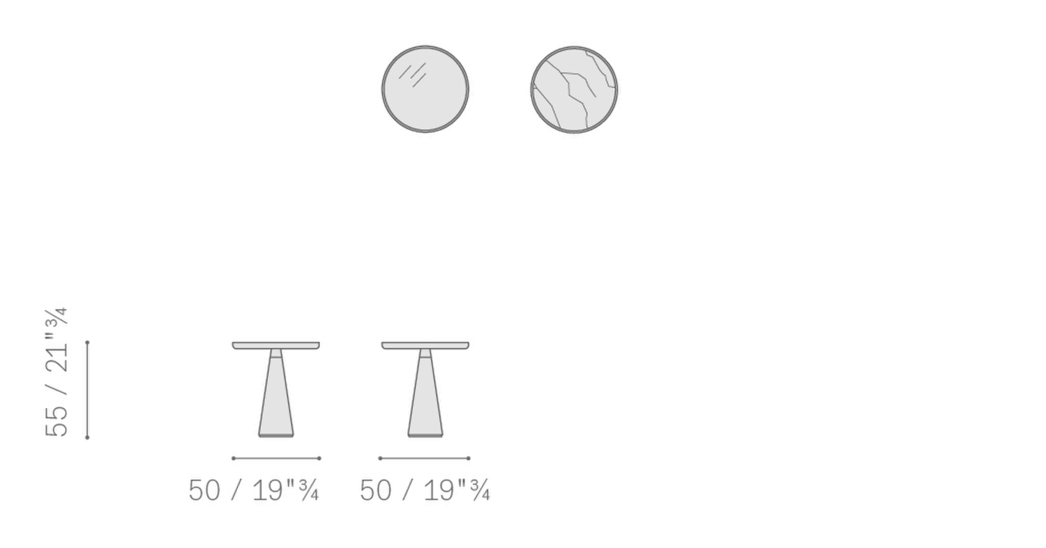 02 duo pedestal table d50h55 56769