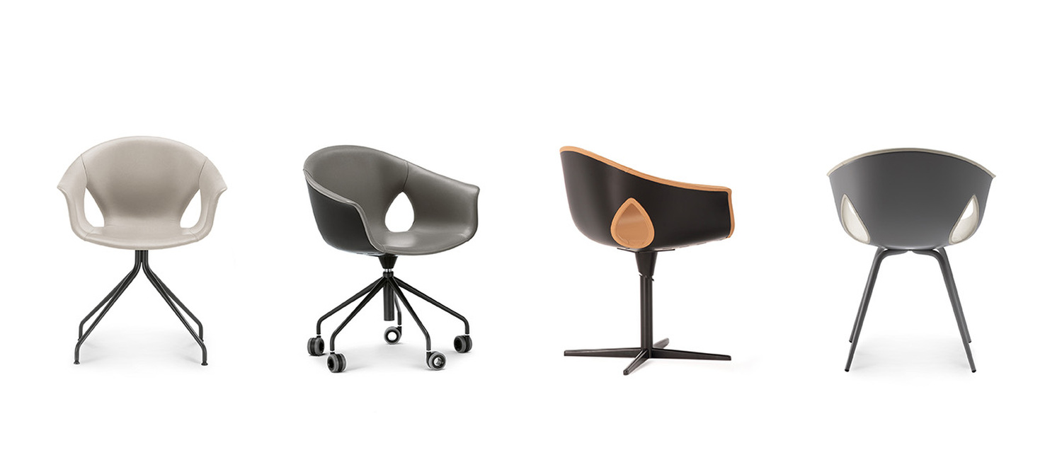 Poltrona Frau Ginger Ale Metal Legs 小扶手椅，聚合物椅壳搭配金属锥形腿，Pelle Frau® 皮革包覆，意大利奢华设计