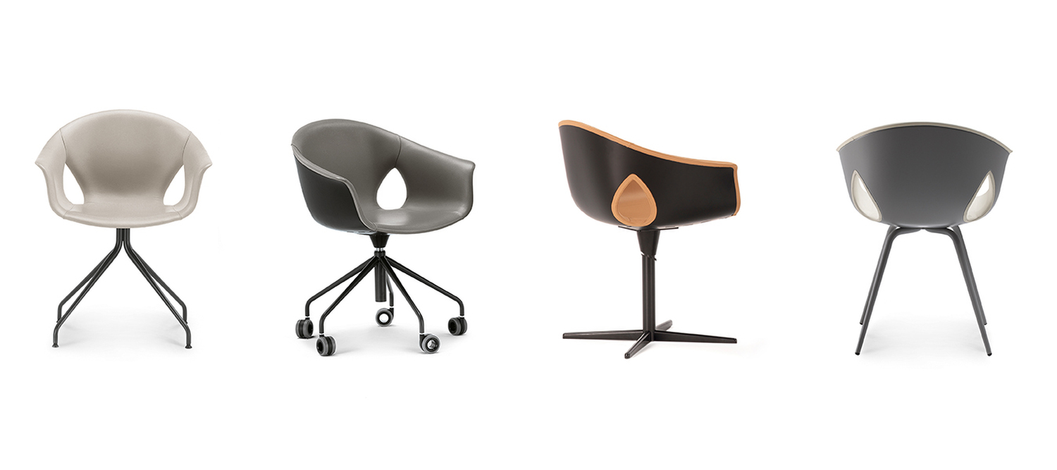 Poltrona Frau Ginger Ale 办公椅，五星脚轮底座，Pelle Frau® 皮革包覆聚合物椅壳，意大利奢华设计与精湛工艺