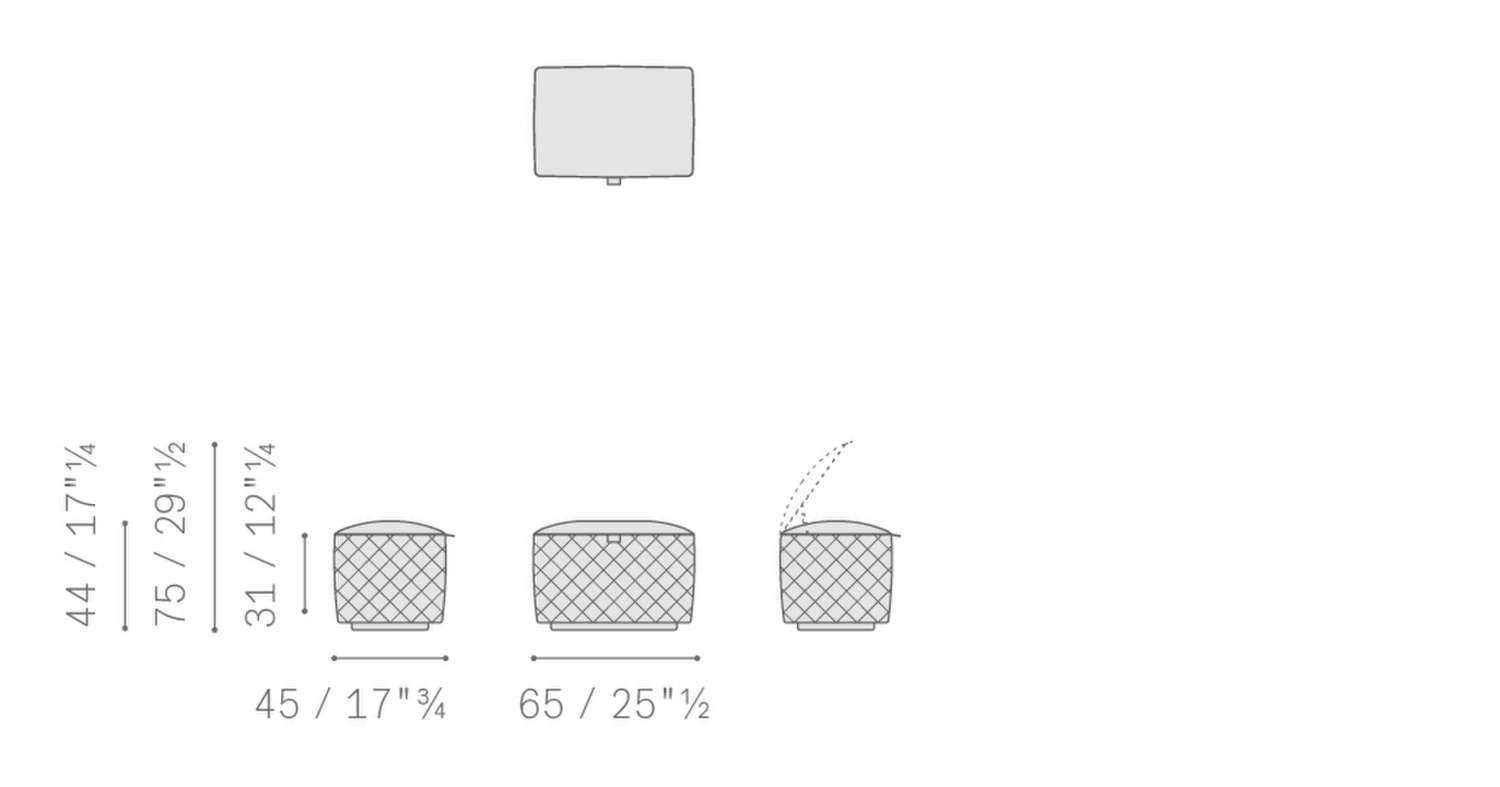 Stampa 02 grant ottoman 65x45 de luxe with storage compartment 5648512