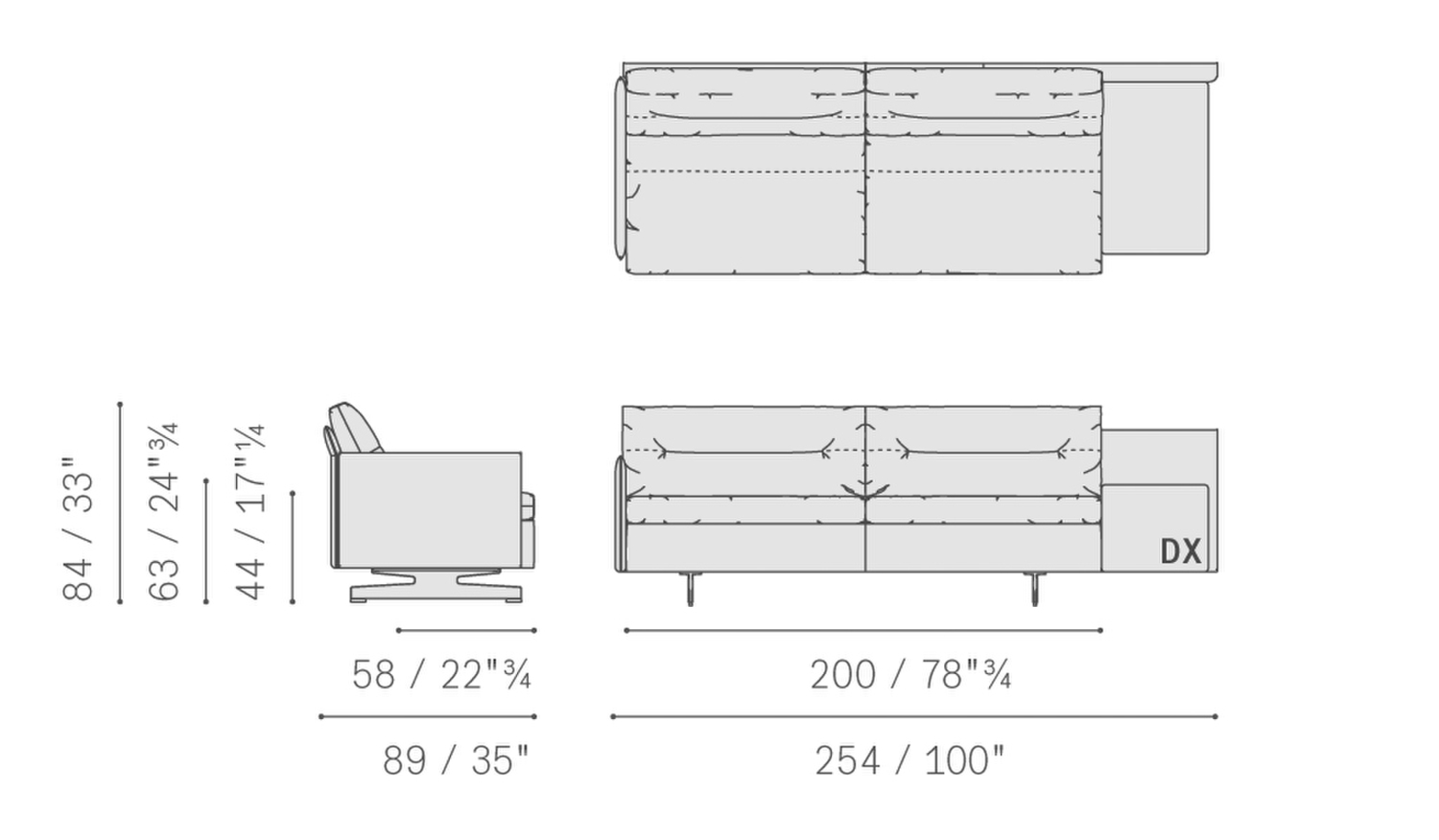 10 grantorino asymmetrical large 2 seater sofa high low arms 5572286 10 grantorino asymmetrical large 2 seater sofa high low arms 5572286
