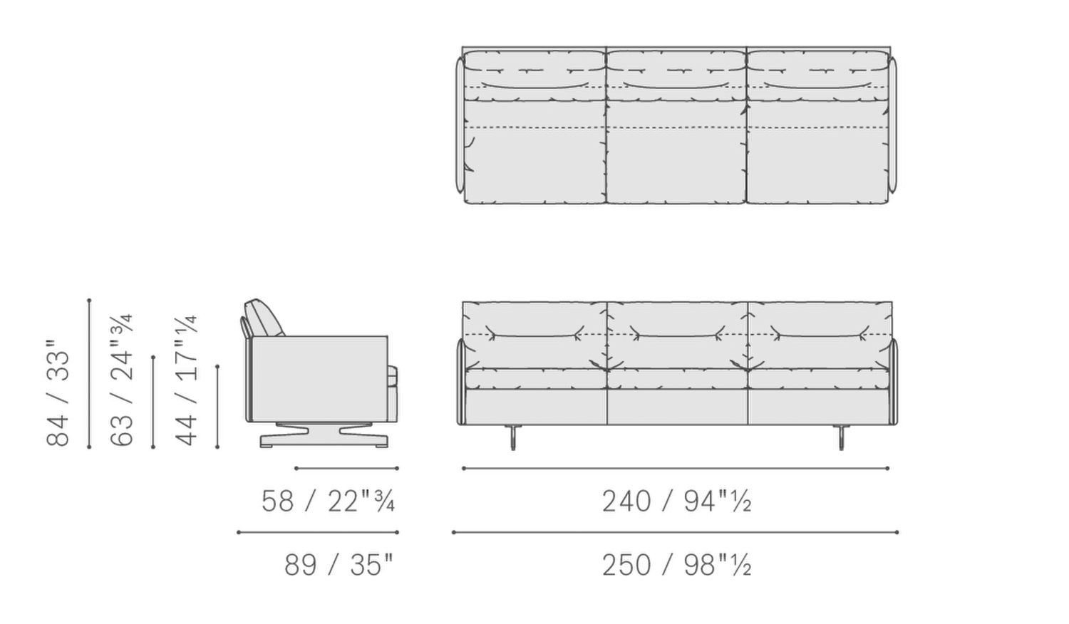 13 grantorino 3 seater sofa high arms 5572311 13 grantorino 3 seater sofa high arms 5572311