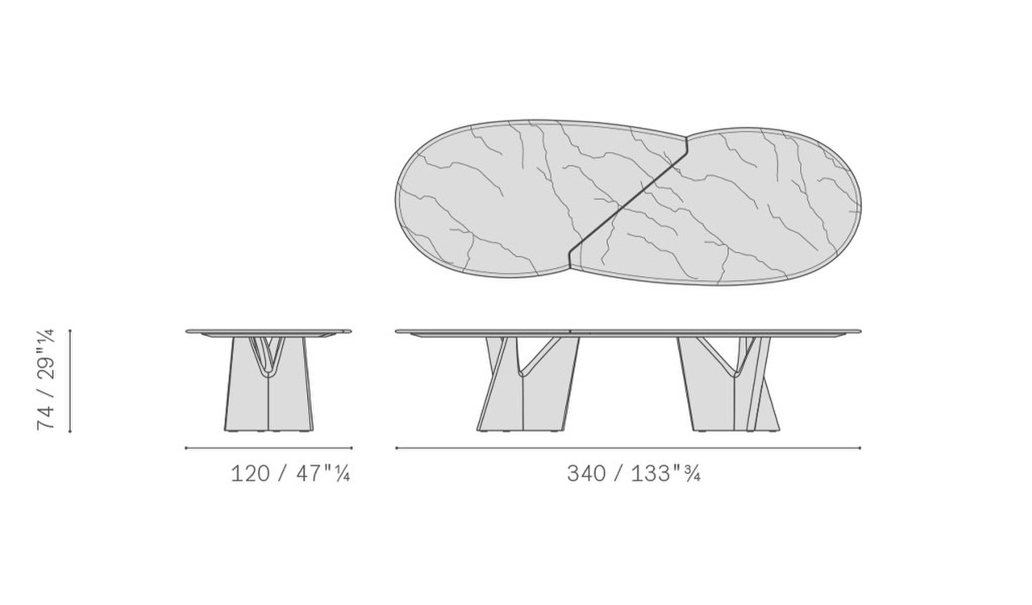 01 infinitamente 2 0 table 5PF0065500001 tavolo 340x120 h74