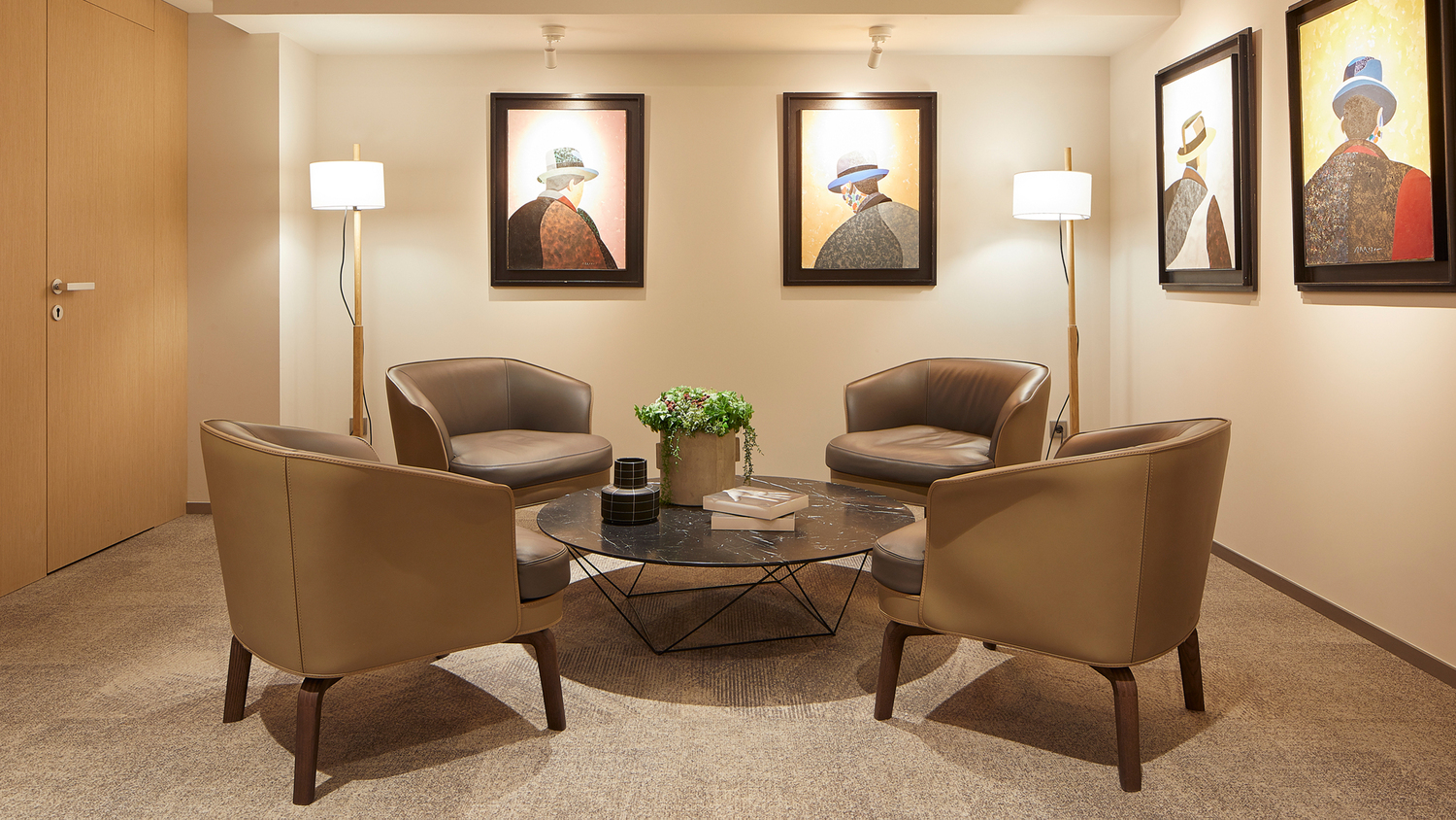 Investment Group - Barcelona Interiors of the Investment Group Barcelona project, with Poltrona Frau furnishings, Italian style and modern luxury