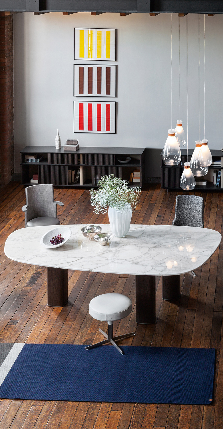 Jane | Tisch Tisch Jane von Poltrona Frau, Holz und Marmor, skulpturales, modernes Design für exklusive Räume