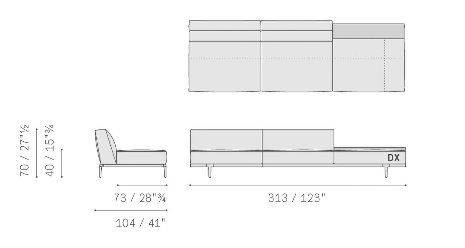 120 let it be large 3 seater sofa with corner back unit dx sx armless 5614385 120 let it be large 3 seater sofa with corner back unit dx sx armless 5614385
