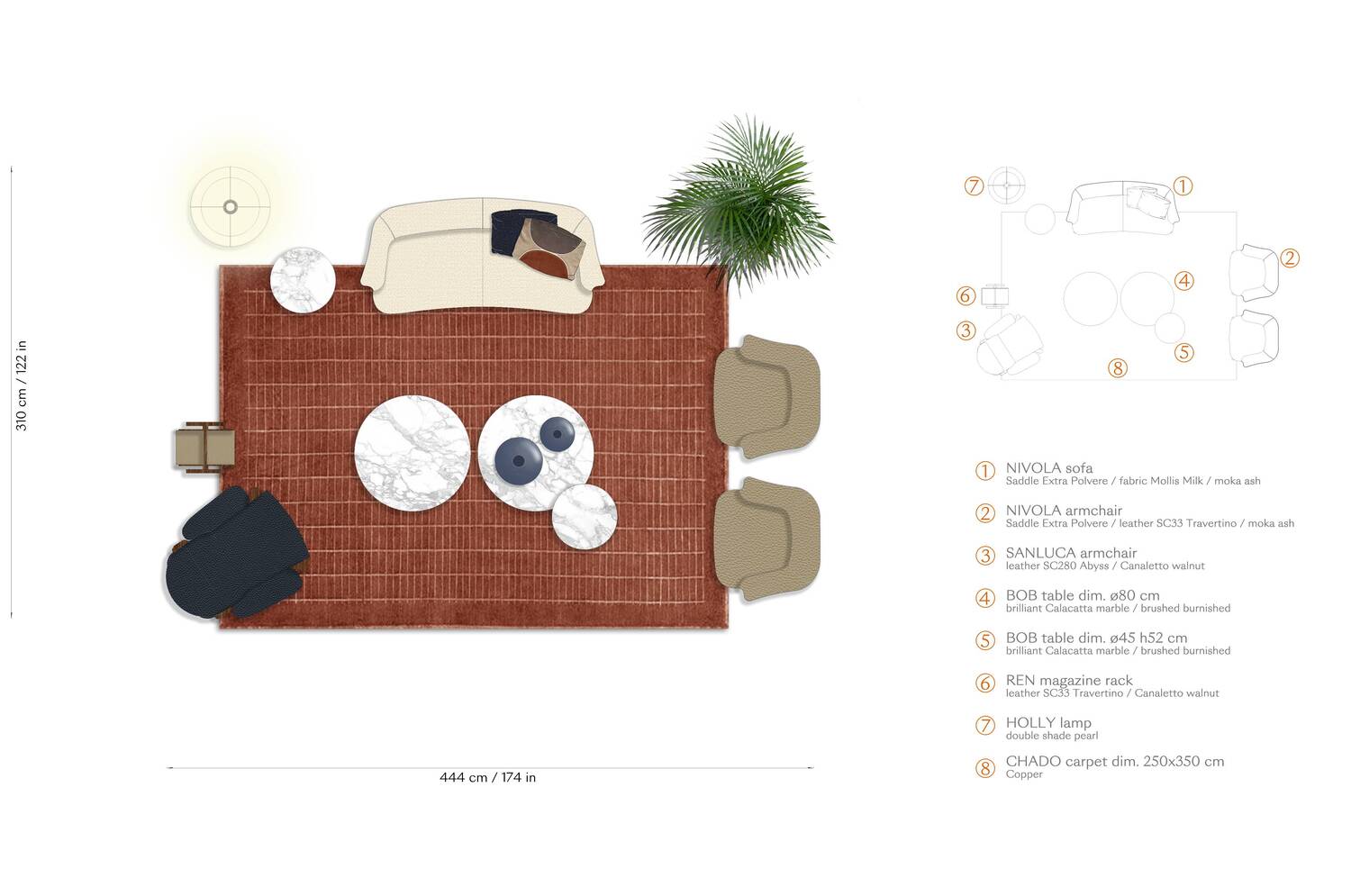 02 layout nivola 2 seater sofa