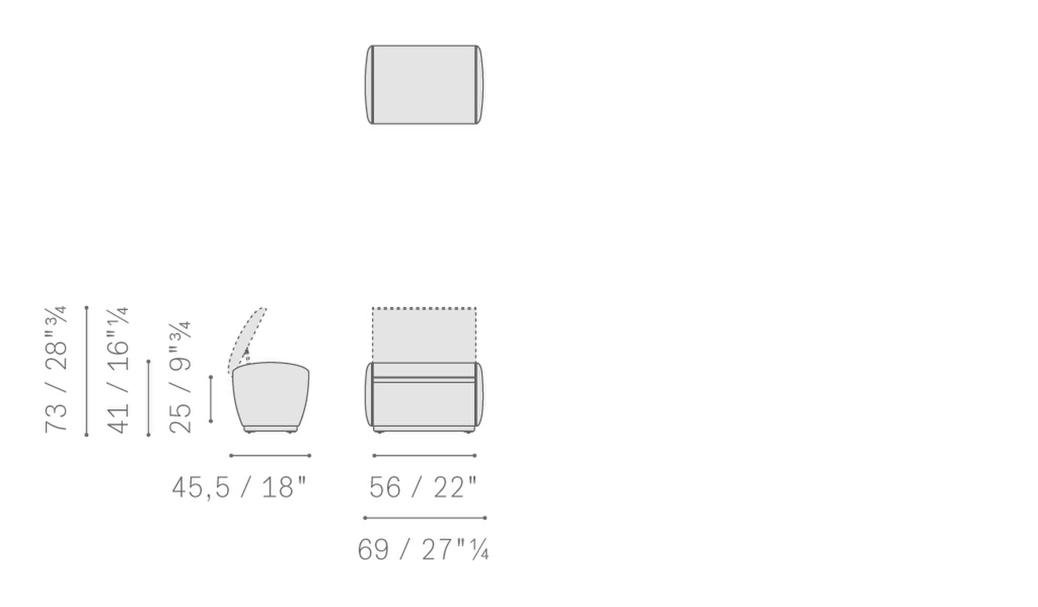 Stampa 02 vanity fair xc ottoman with storage 5163515