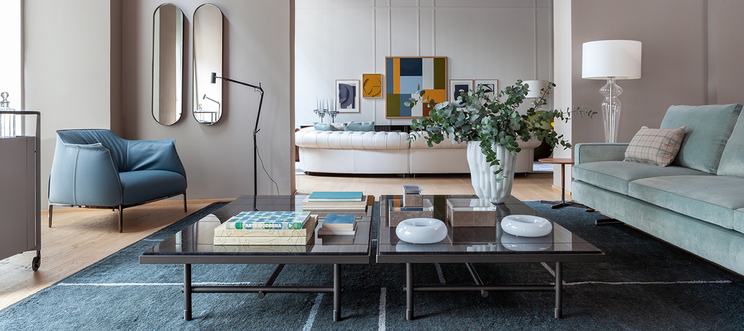 Pierre | Small table Pierre small table by Poltrona Frau with marble top and burnished aluminum frame, minimalist design, Italian luxury craftsmanship and design