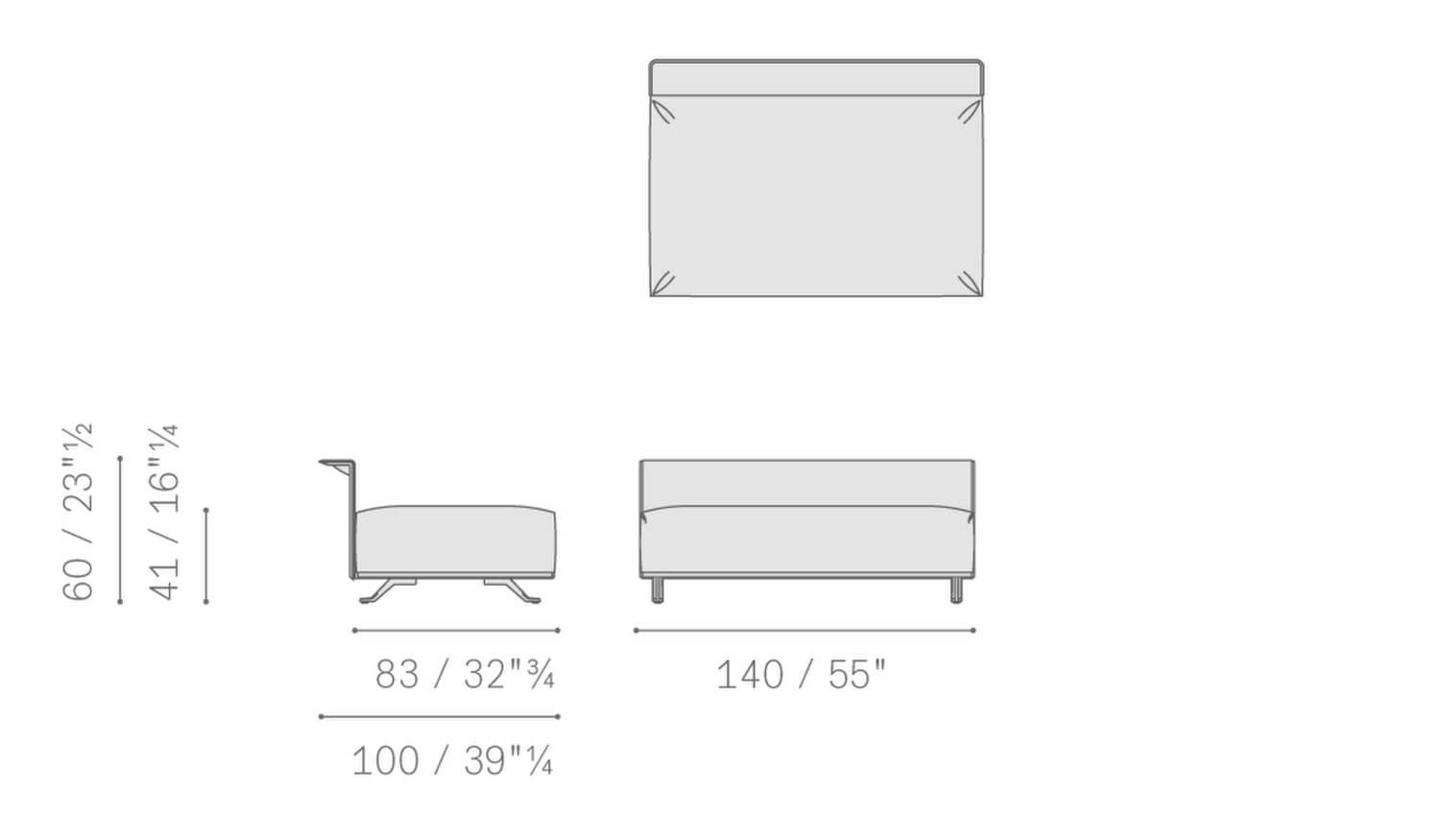 Stampa 10 solaria 2 seater sofa without armrest upholstered structure 5667221