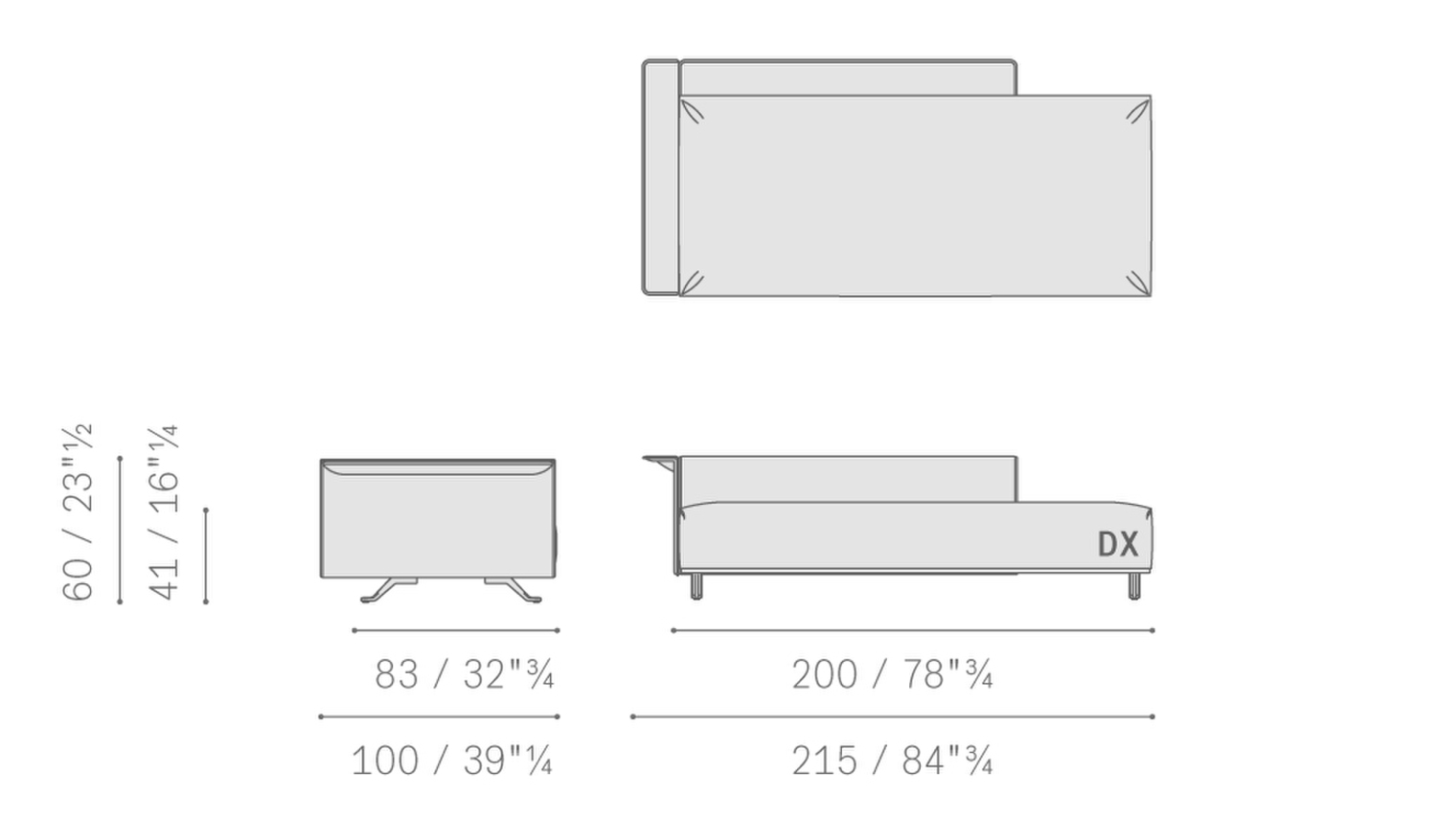 Stampa 16 solaria 2 seater sofa with bench dx sx 1 armrest upholstered structure 5667214