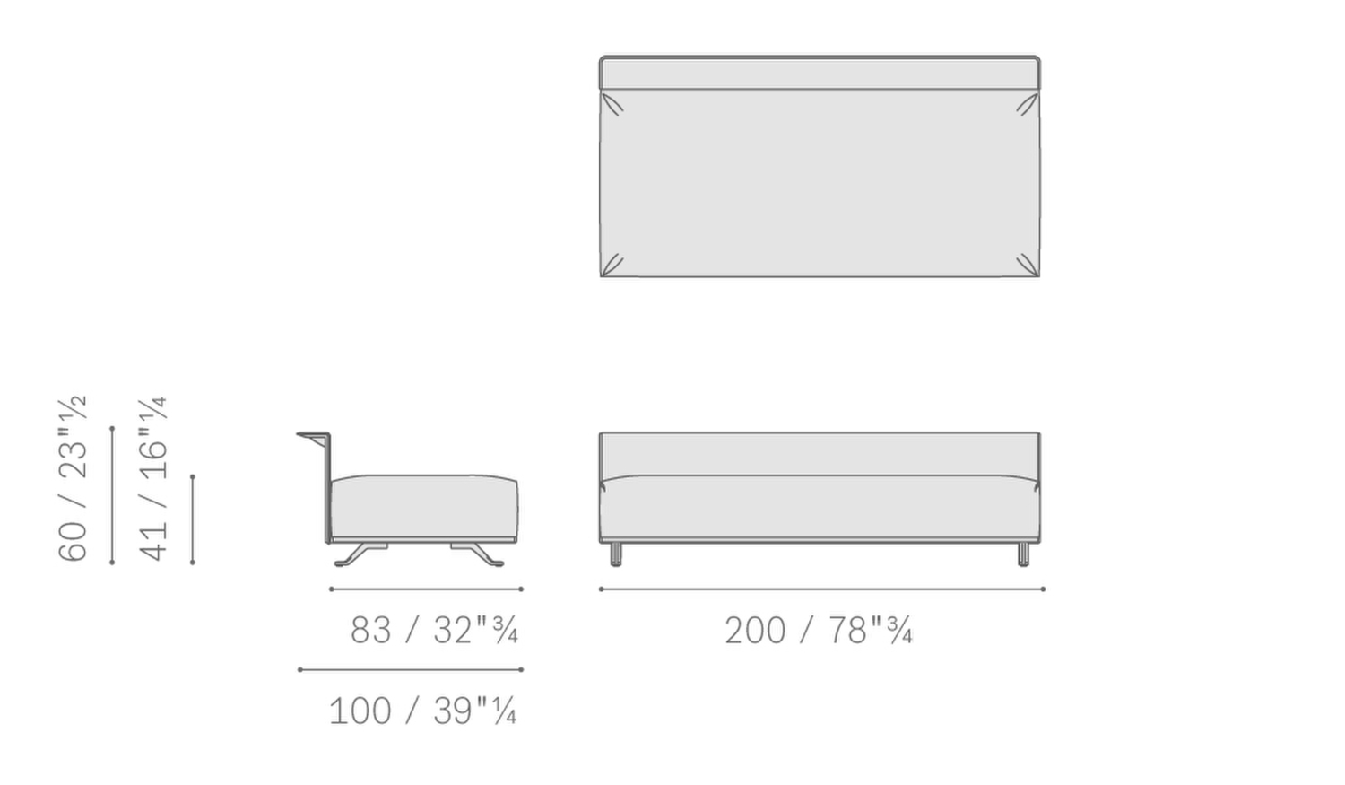 Stampa 18 solaria 3 seater sofa without armrests upholstered structure 5667321