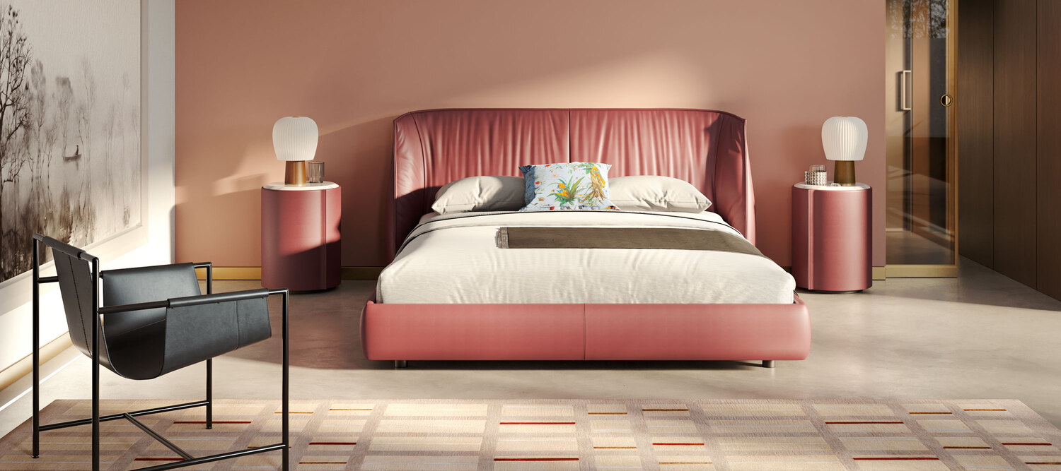 Poltrona Frau的Stock n Roll床头柜，带轮子，设计现代。