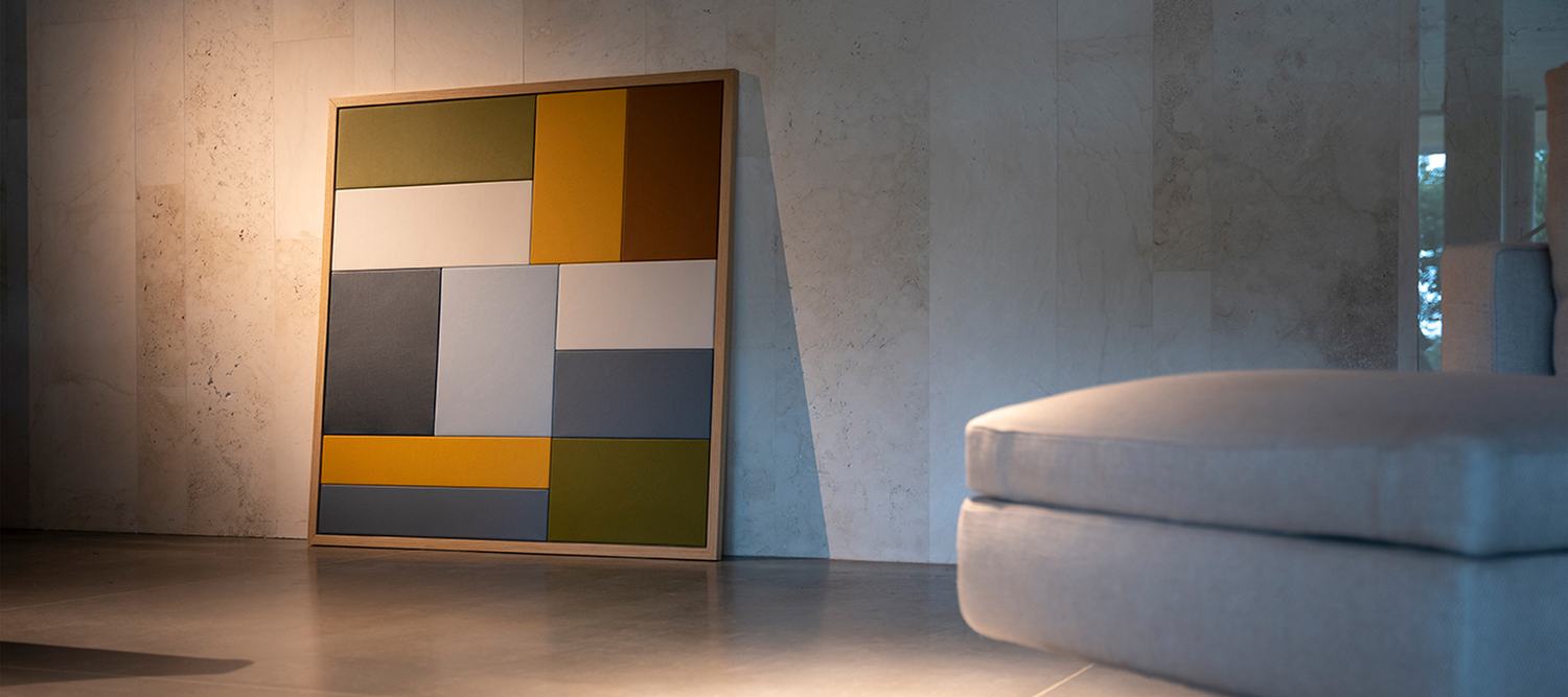 Gli Oggetti | 桌子 Poltrona Frau Tableau Frame 装饰画,Pelle Frau® ColorSphere®皮革几何图案,意大利奢华工艺与设计